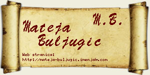 Mateja Buljugić vizit kartica